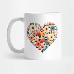 Floral retro heart Mug